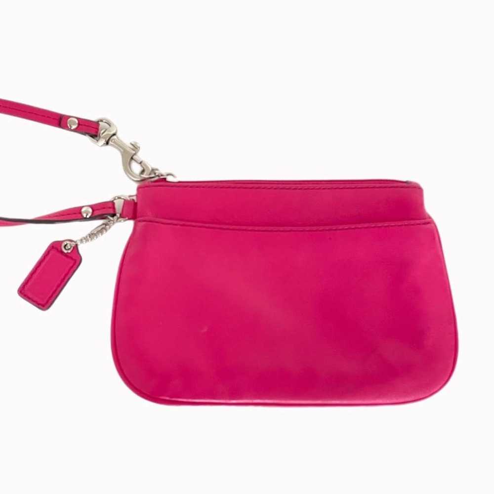 Coach Fuchsia Wristlet with Silver Accents